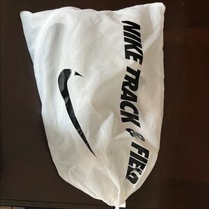 Nike White Drawstring Sports Bag with Black Logo